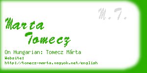 marta tomecz business card